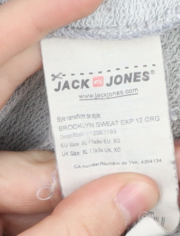 Jack & Jones Grey Graphic Men's XL Pullover Sweatshirt