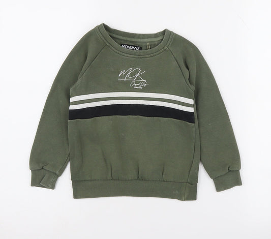 McKenzie Boys Green Sweatshirt 4-5 Years Crew Neck Pullover