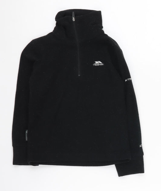 Trespass Boys Black 1/2 Zip Sweatshirt 2-3 Years Lightweight