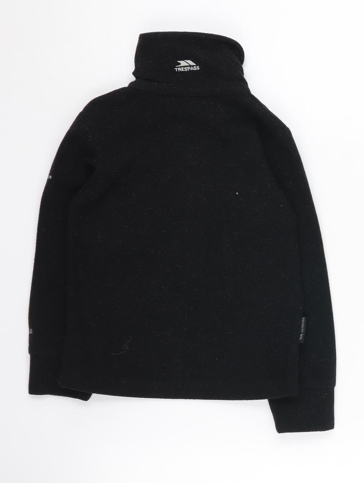 Back view of Trespass boys’ black 1/2 zip sweatshirt 2-3 years lightweight