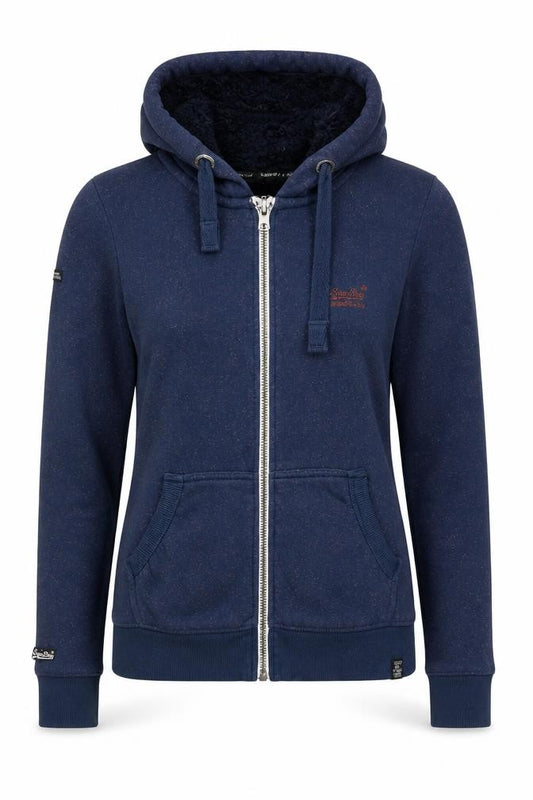 Womens UK M Regular Superdry Blue Full Zip Hoodie