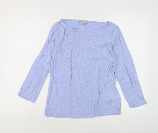 Hobbs Women's Blue Boat Neck Long Sleeve Top M