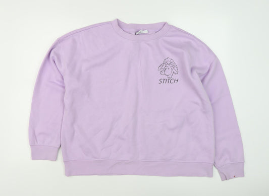 Disney Women's Purple Lilo & Stitch Sweatshirt L