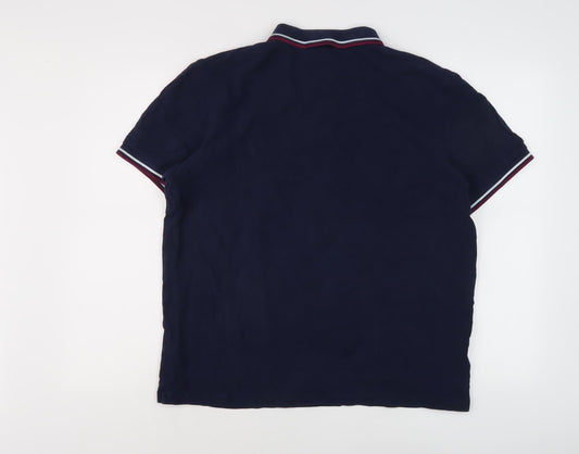 Fred Perry Men's Blue Polo XL Short Sleeve Collared