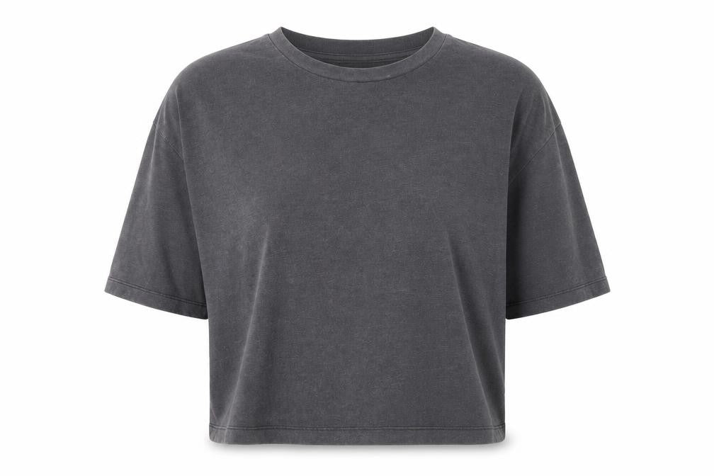Women's Grey Cotton Relaxed Fit T-Shirt, Size M
