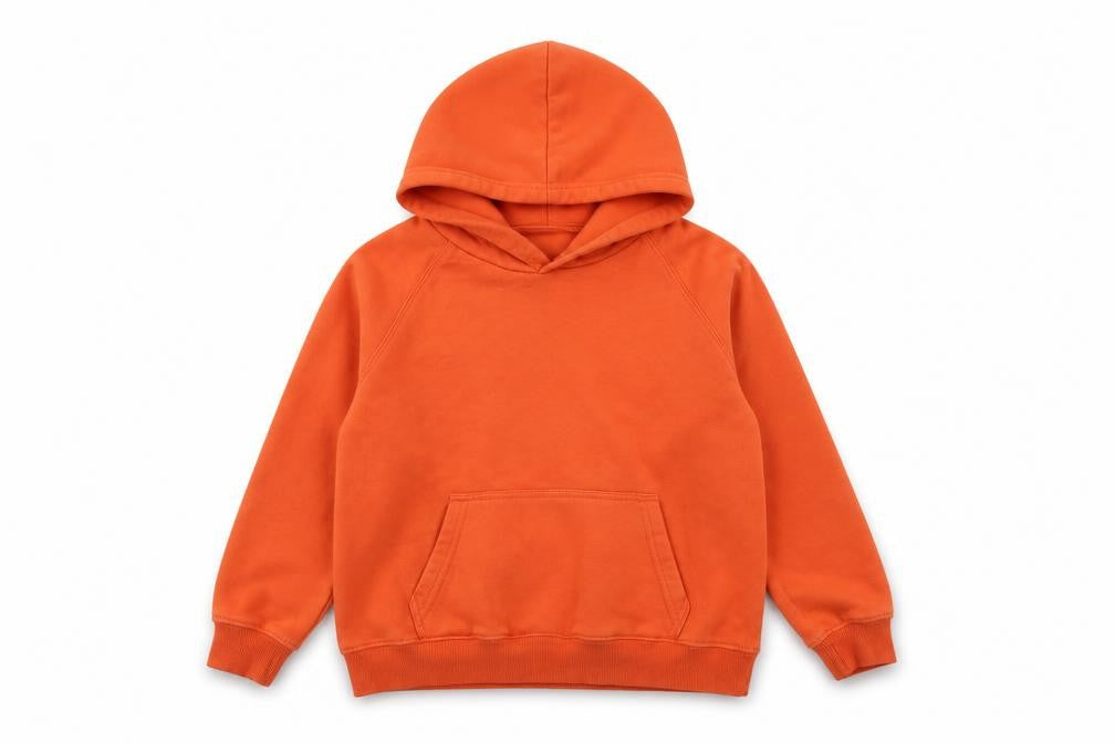Front view of Mimosa Baby girls’ orange hoodie - 12 years dinosaur print