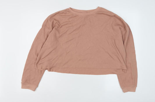 PULL&BEAR Women's Beige Basic Long Sleeve Top Size 12