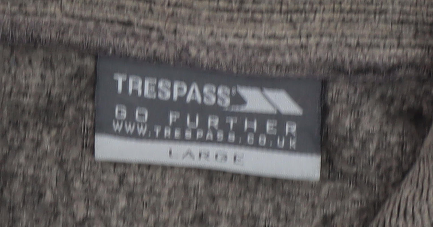 Trespass Grey Henley Sweatshirt Unisex L 1/4 Zip