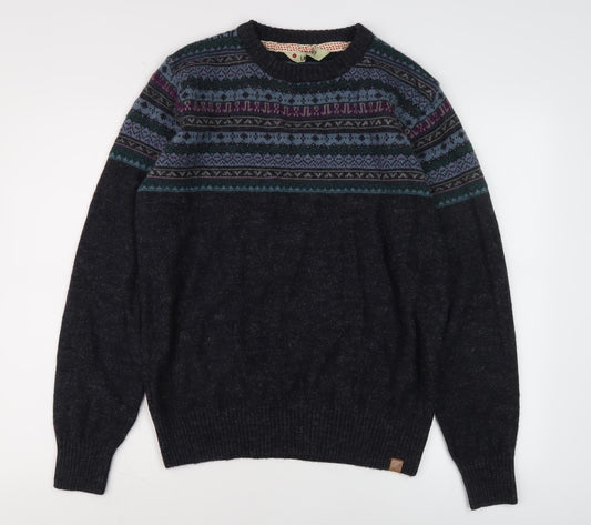 Tokyo Laundry Men's Blue Fair Isle Pullover Jumper, L