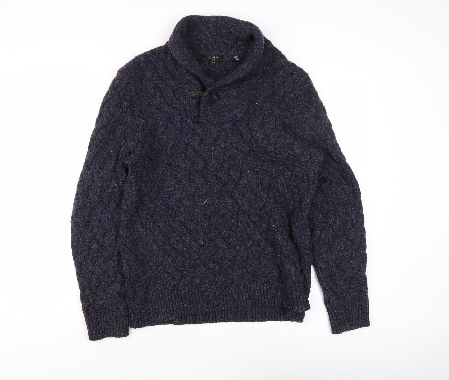 Ted Baker Men's Blue Wool Cable-Knit Jumper 6XL