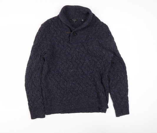 Ted Baker Men's Blue Wool Cable-Knit Jumper 6XL