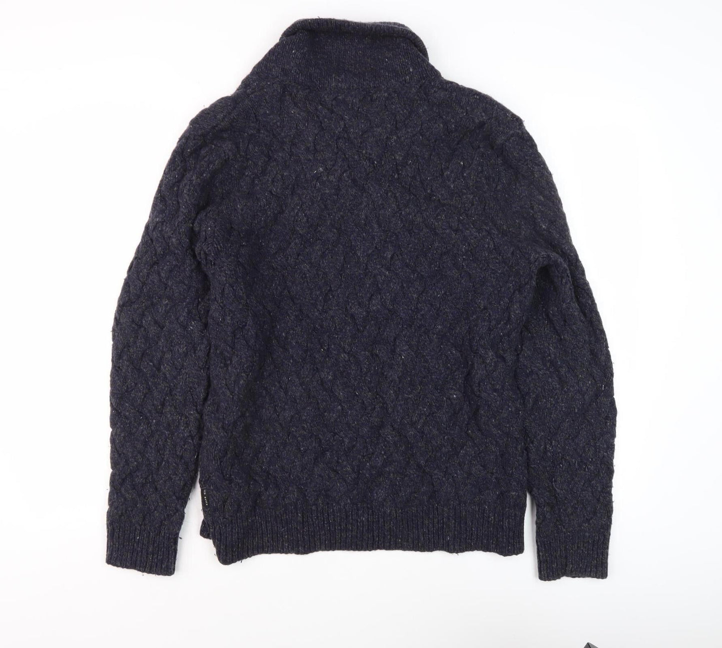 Ted Baker Men's Blue Wool Cable-Knit Jumper 6XL