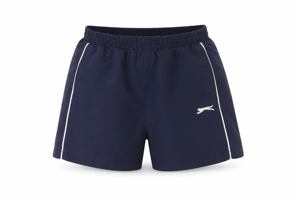 Front view of Slazenger boys’' blue athletic shorts 3-4 years - ideal for school & play