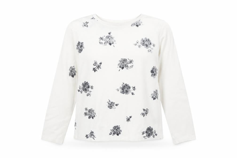 Marks and Spencer Women's Ivory Floral Jumper Size 10