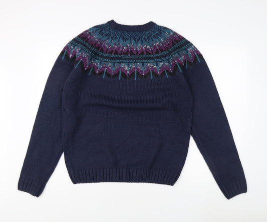 Tokyo Laundry Men's Blue Fair Isle Pullover, Size L