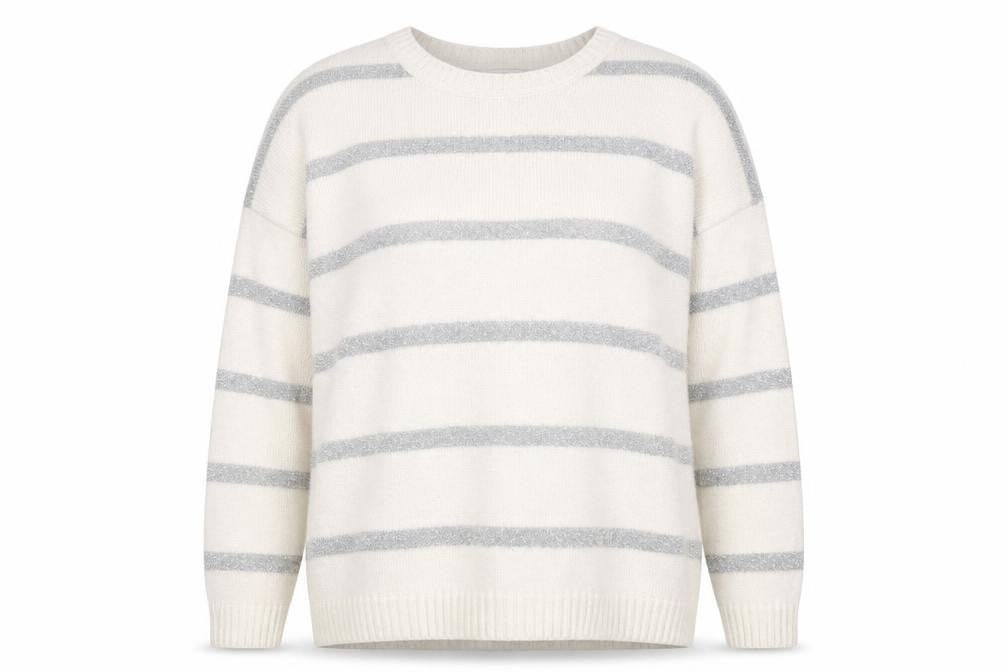 Marks and Spencer Women's XL Ivory Striped Pullover