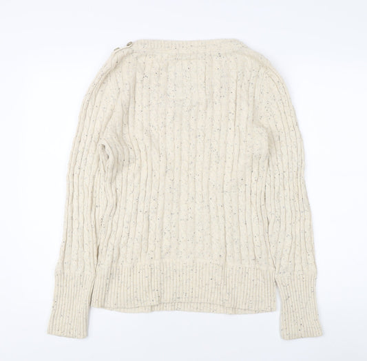 Superdry Women's Ivory Cable-Knit Jumper, L, Casual