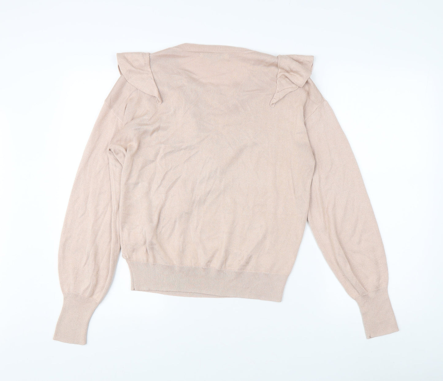 Next Women's Beige Ruffle Pullover Jumper M