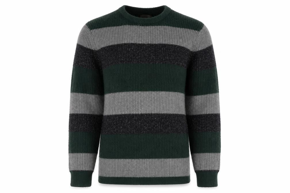 Front view of Marks & Spencer Green Striped jumper S