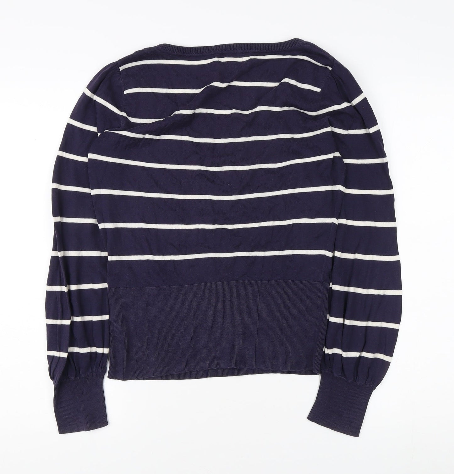 Monsoon Women's Blue Striped Pullover Jumper Size 12