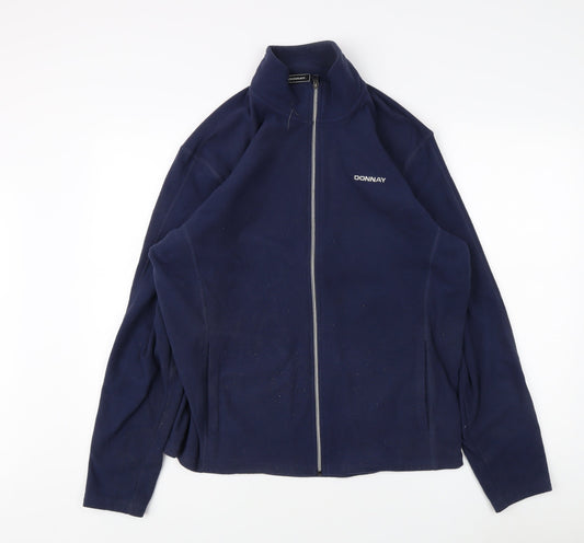 Donnay Men's Blue Fleece Jacket L Stand-Up Collar
