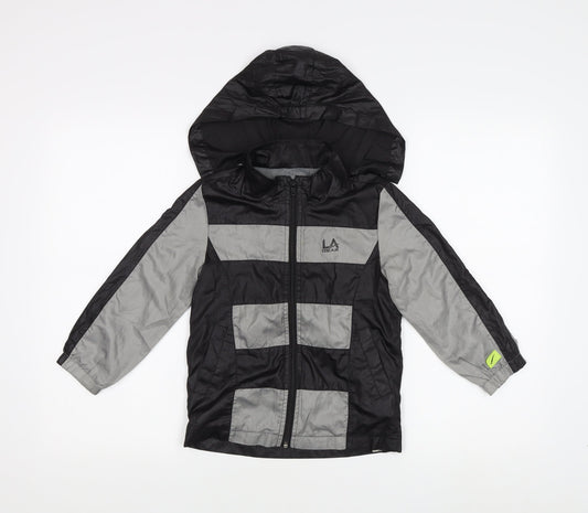 LA Gear Boys Black Grey Windbreaker Jacket Size 110