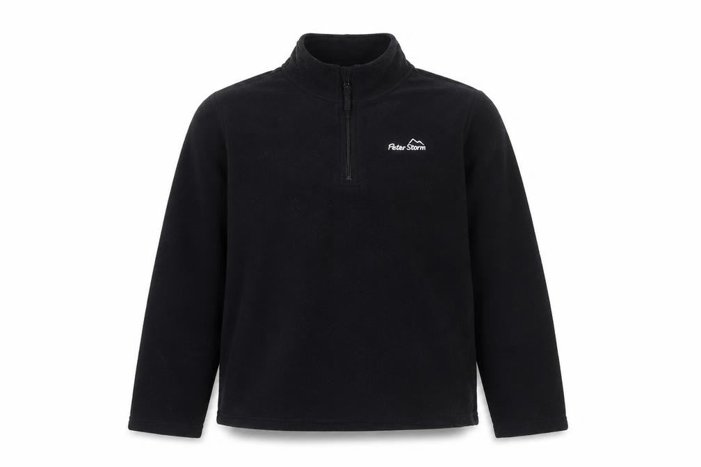 Peter Storm Boys Black Fleece Sweatshirt, 13 Years, 1/4 Zip