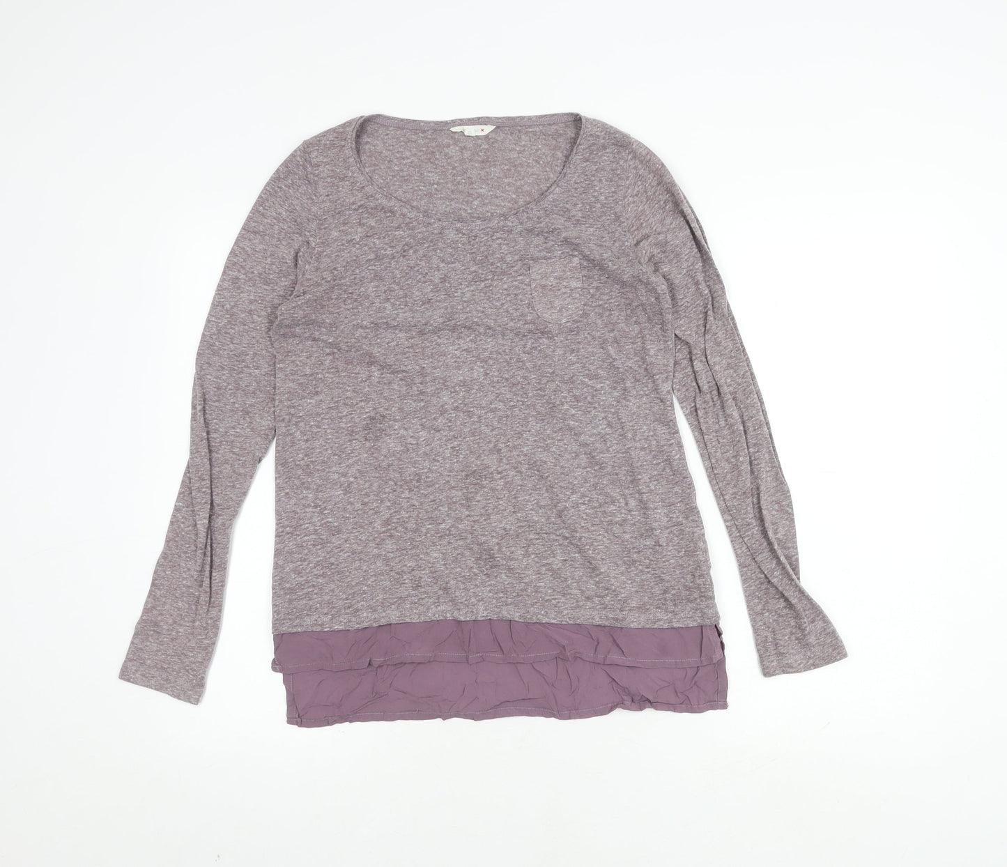 White Stuff Women's Purple Long Sleeve Scoop Neck Top