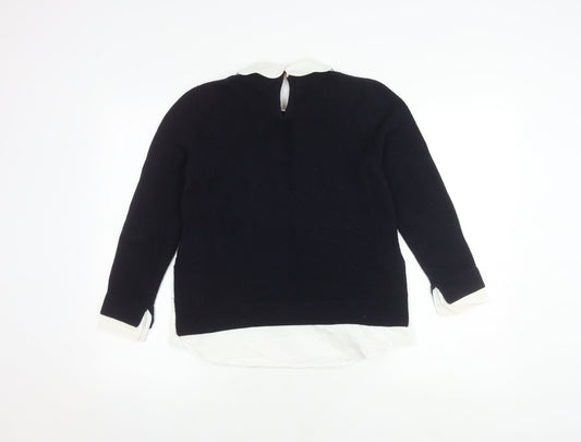 Ted Baker Women's Navy Collared Jumper - Size S