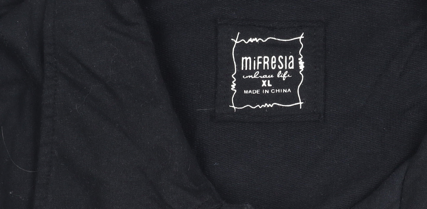 Mi Fresia Women's Black Buttoned Jacket XL