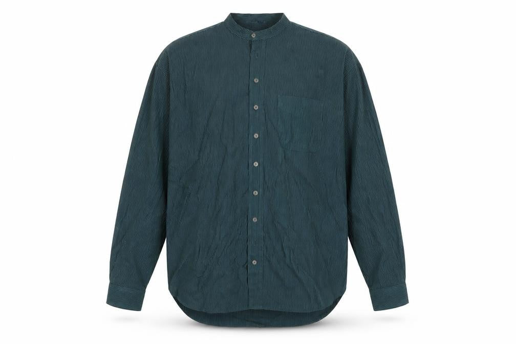 afters Men's Green Striped Long Sleeve Shirt