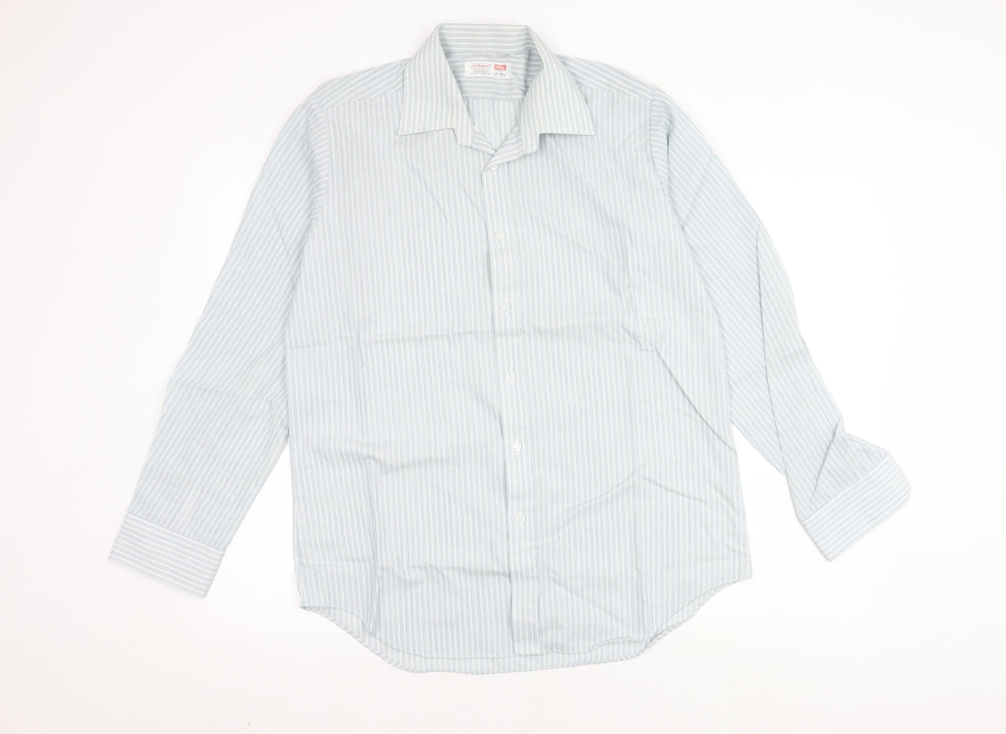 St Michael Grey Men's 15.5 Button-Up Shirt - Classic Stripes