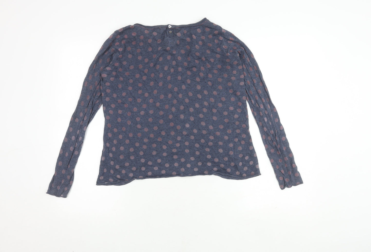 White Stuff Women's Blue Polka Dot Long Sleeve Top Size 10