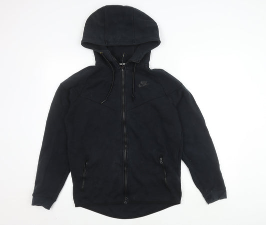 Nike Men's Black Hooded Jacket Size M - Stylish Sportswear