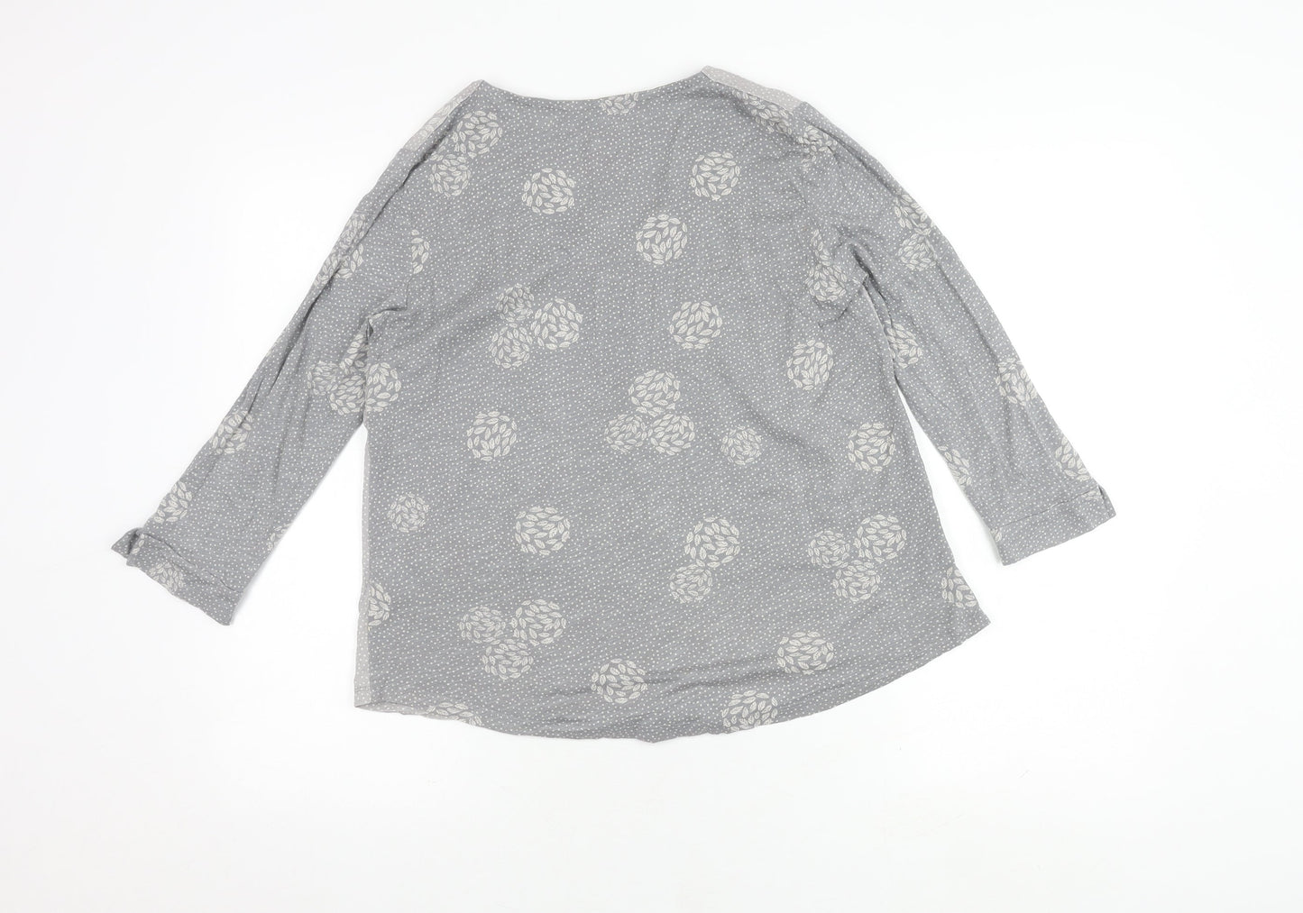 White Stuff Women's Grey V-Neck Floral Top Size 10