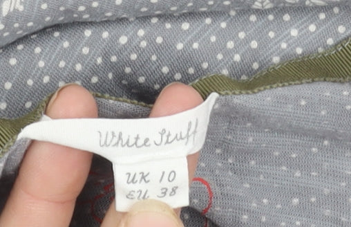 White Stuff Women's Grey V-Neck Floral Top Size 10