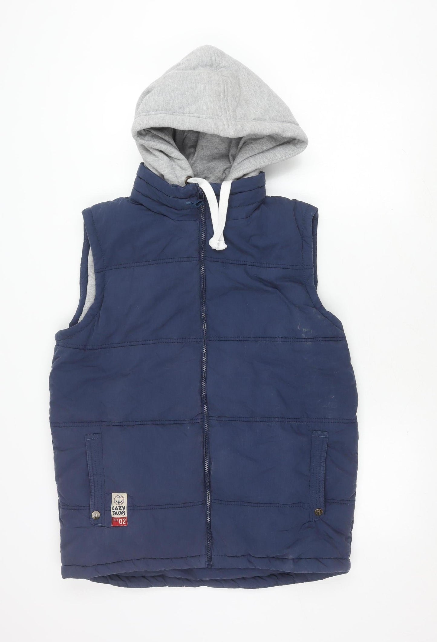 Lazy Jacks Men's Blue Hooded Puffer Jacket M