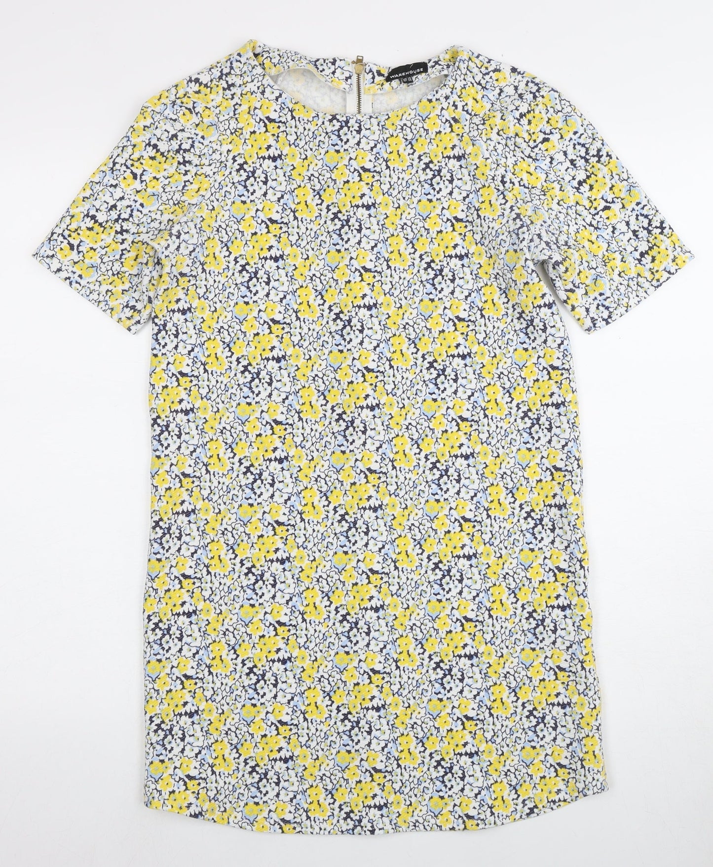 Warehouse Women's Floral Shift Dress Size 10 - Multicoloured