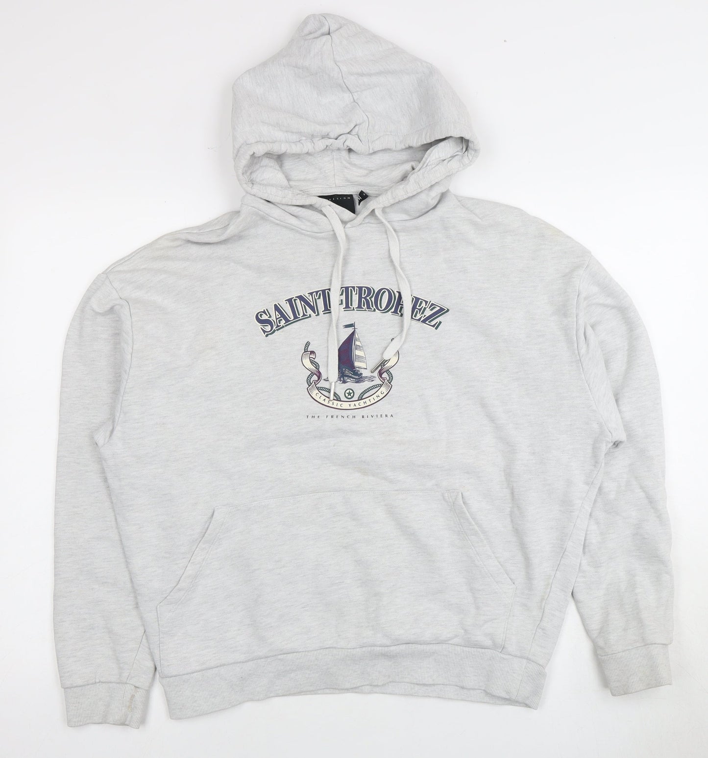 ASOS Men's Grey Nautical Hoodie, Size S, Pullover