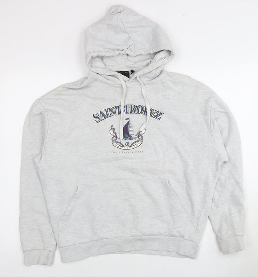 ASOS Men's Grey Nautical Hoodie, Size S, Pullover