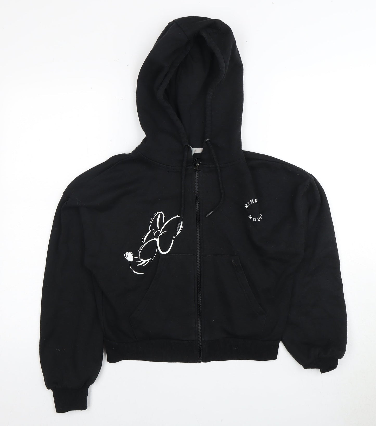 Disney Women’s Black Minnie Mouse Full Zip Hoodie, Size 6