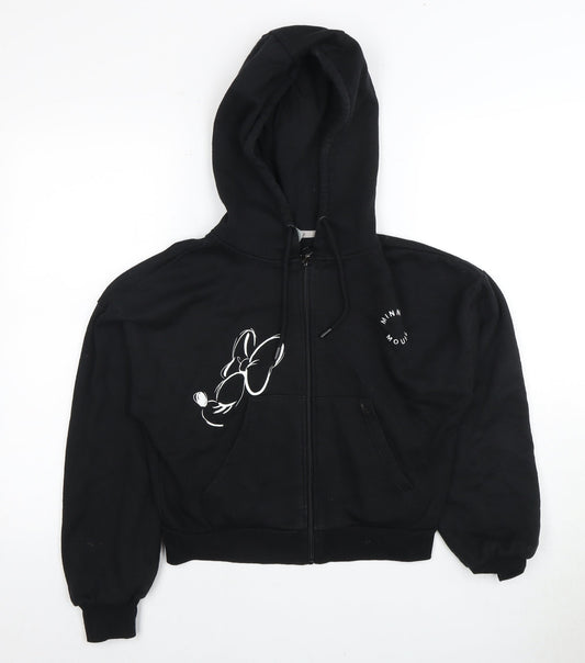 Disney Women’s Black Minnie Mouse Full Zip Hoodie, Size 6