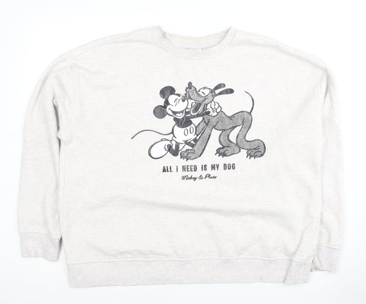 Disney Unisex White Pullover Sweatshirt L 14