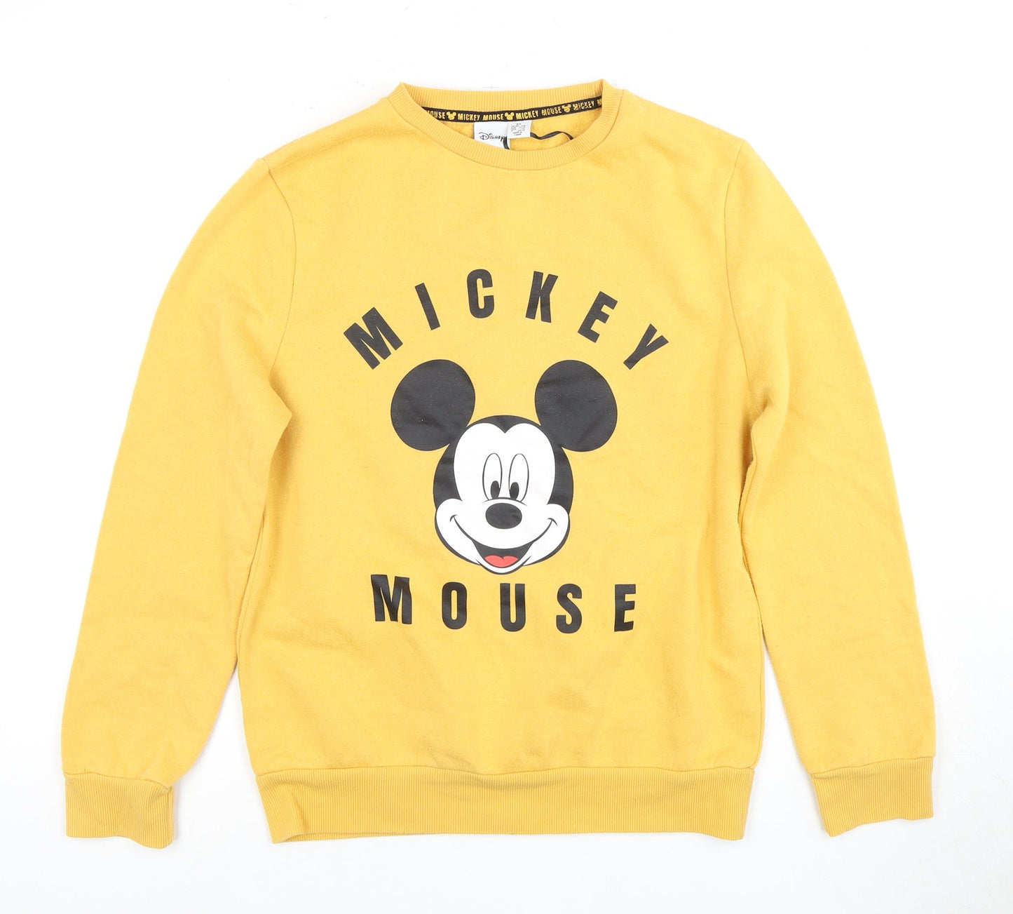 Disney Women's Yellow XS Mickey Mouse Pullover Sweatshirt