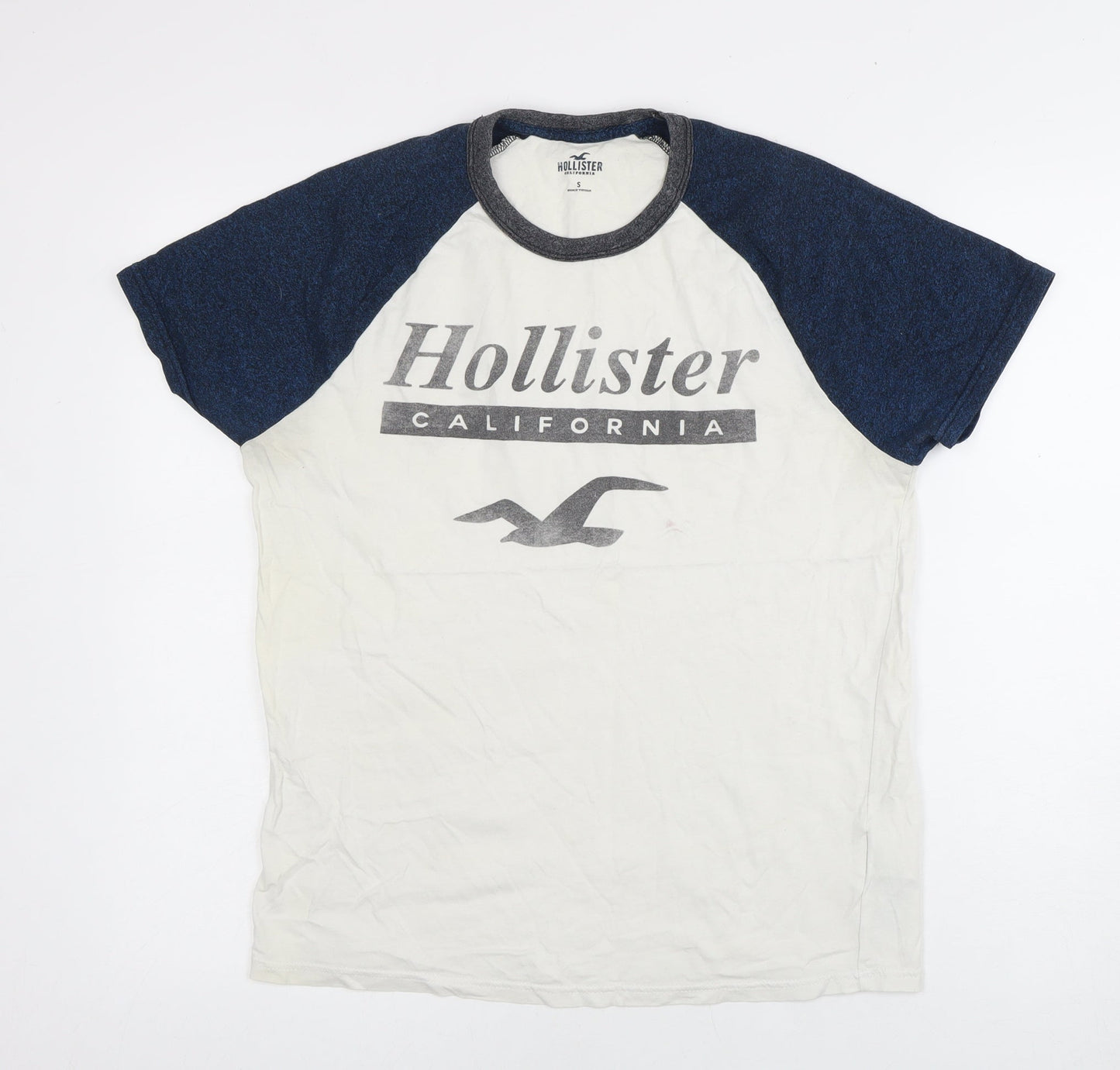 Hollister Men's White Crew Neck Logo T-Shirt, Size S