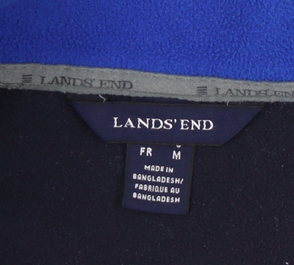 Lands' End Men's Blue Fleece Jacket, M, Casual Mid-Length