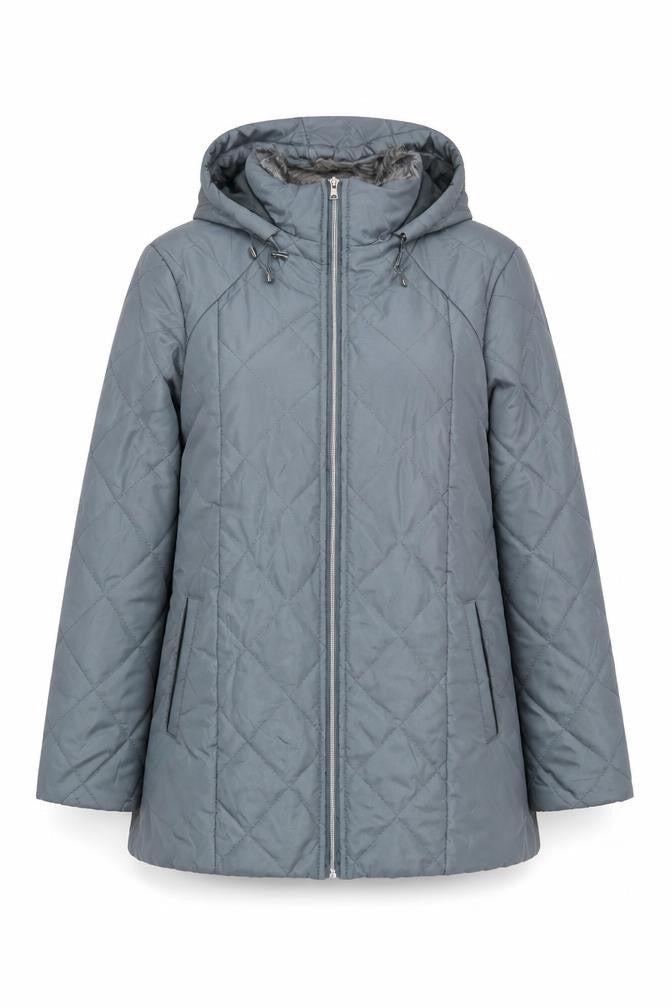 Anne de Lancay Women's Blue Quilted Mid-Length Jacket M
