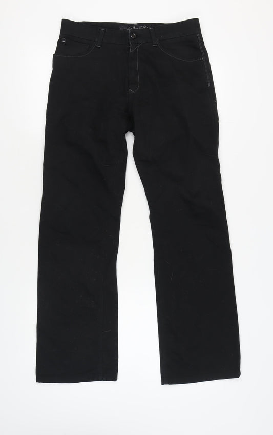 Next Unisex Black Straight Trousers Size 32