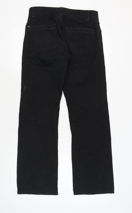 Next Unisex Black Straight Trousers Size 32