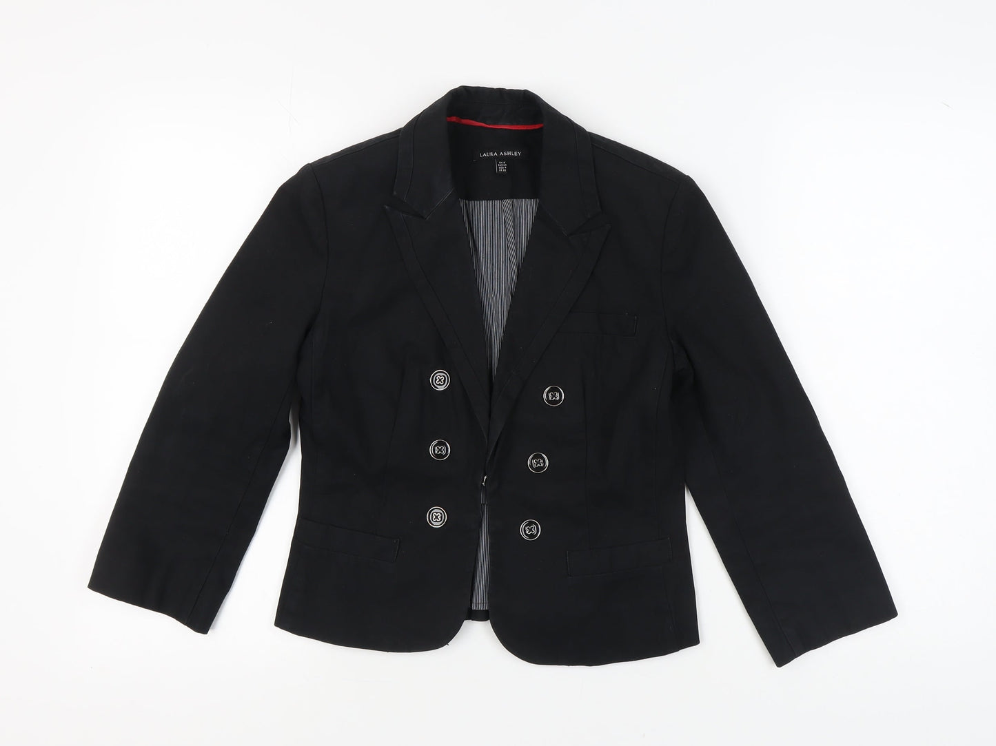 Laura Ashley Women's Black Double-Breasted Blazer UK 8